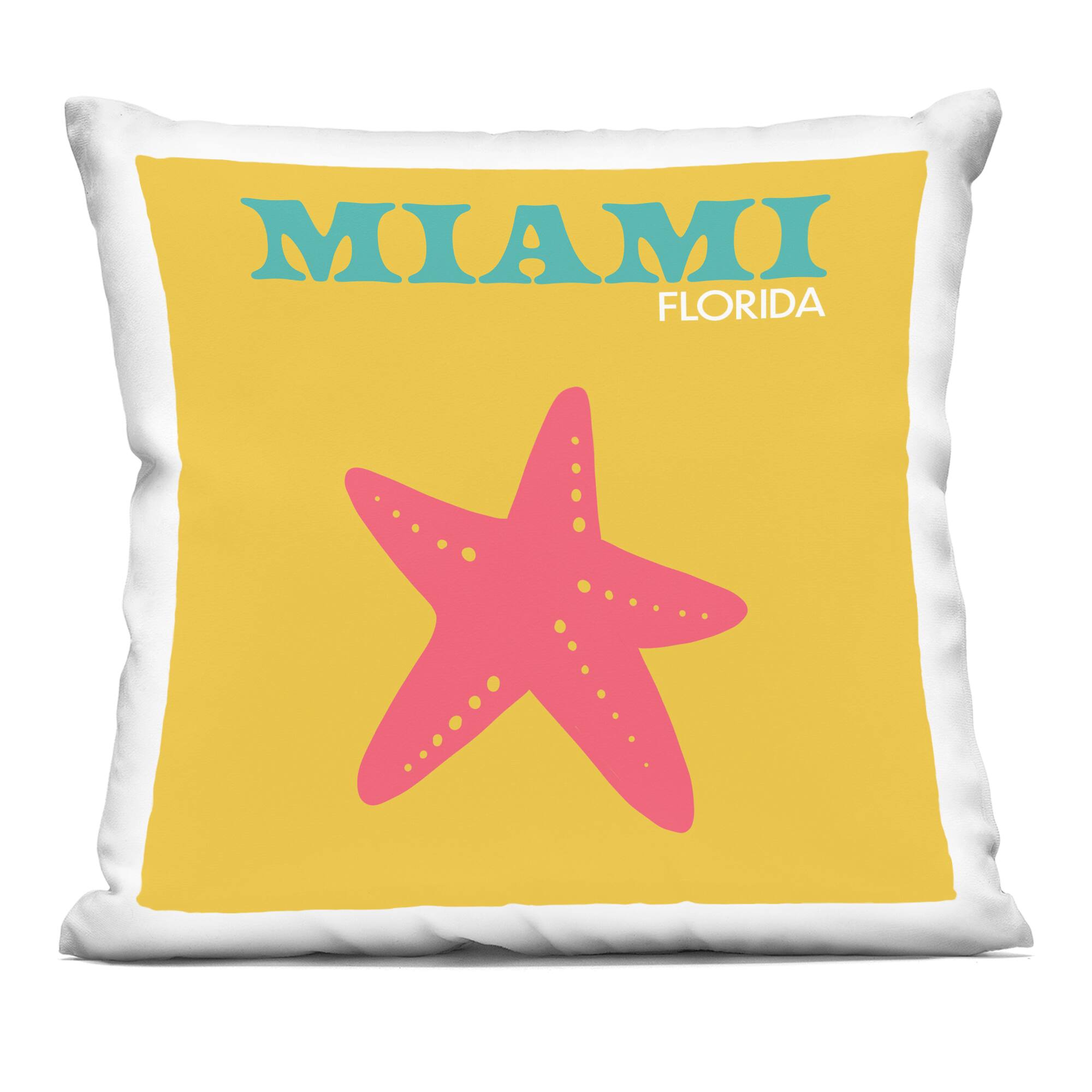 Stupell Industries 18" x 18" Miami Florida Summer Starfish Decorative Printed Indoor Pillow